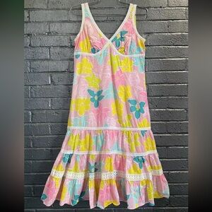 Lilly Pulitzer Pink Colorful Embellished Floral Shift Dress